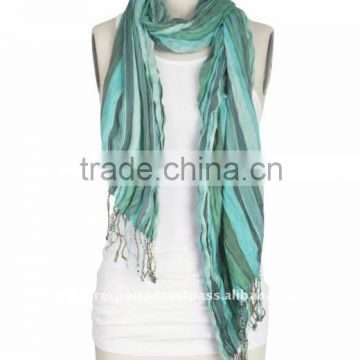 Cotton pleated scarf