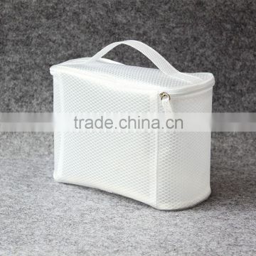 Hot promotion gift clear mesh makeup bag with hanging Since 1997