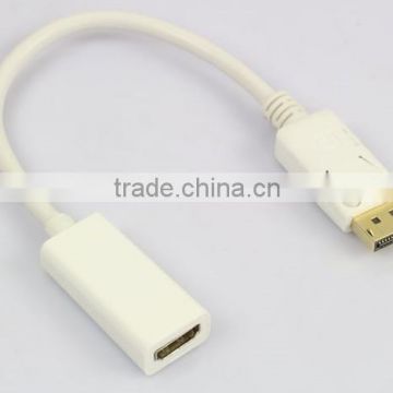 White color Displayport male to HDMIA female adapter Gold plated 1080P Support