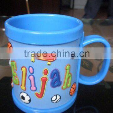 custom 3d soft pvc letter mug cup