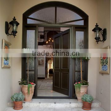 Arched exterior wood glass doors