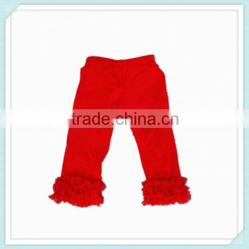 2015 Knit Cotton Ruffle Bottom Baby Girl Pants Fashion Baby Girls Boutique Red Chiffon Soft Pants Cotton Ruffle Pants For Kids