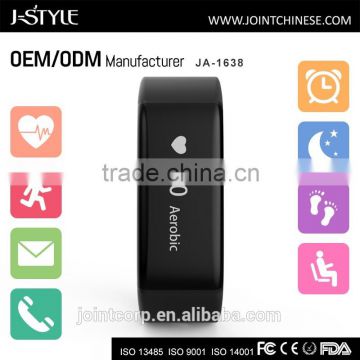 OEM/ODM customized bluetooth calorie and step counter smart wristband with continuous heart rate monitor