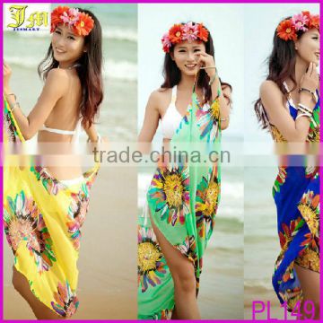 More Than 15 Different Fashion Design 2014 Hot Open-Back Wrap Front Summer Chiffon Swimwear Bikini Cover Up Beach Dress