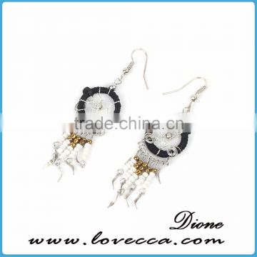 Wholesale indian style earring fancy beaded tassel earrings