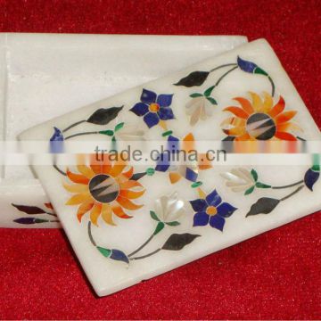 Marble Inlay Decorative Box, Marble Inlay Jewellery Boxes