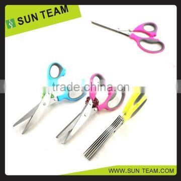 SK094B 8-1/2" 5 blades soft grip kitchen scissors