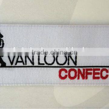 2017 custom private smooth damask satin woven labels for clothing