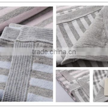 Cotton Towel Blanket For Baby, Baby Knitted Stripe Towel Blanket, Towel Blanket