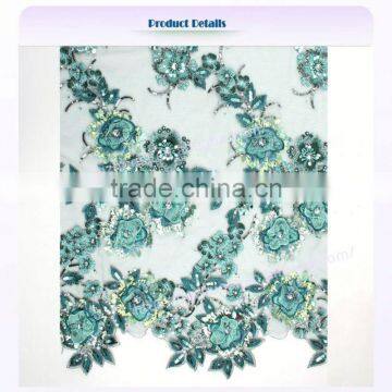 High-quality crystal beaded lace trim