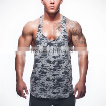 New design camouflage stringer singlet, gym wear singlet for men 2015