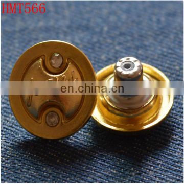 20mm gold color jeans metal button with diamond
