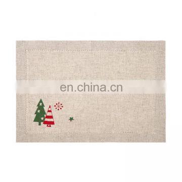 Christmas decoration table mat popular plain  crafts eco-friendly embroidery table placemats