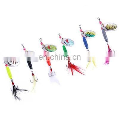 6pcs per set 6cm 8g  Lifelike Bass Salmon Trout Fishing Spinners Kit