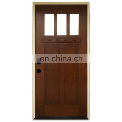 Oak wood bathroom glass insert wood interior door