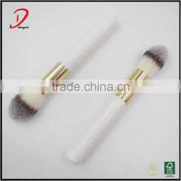 Personalized synthetic hair makeup powder brush,white wooden cosmetic brush