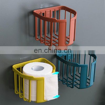 Punch-Free Toilet Paper Shelf Bathroom Kitchen Tissue Box Wall-Mounted Sticky Paper Storage Box Toilet Paper Holder