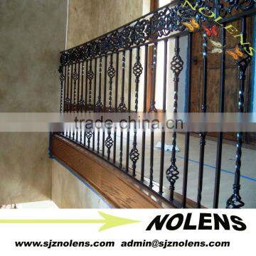 Decorative indoor or outdoor wrought iron spiral stairs/Morden Interior Wrought Iron Stairs Banisters Design