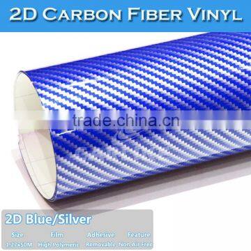 5*98FT Factory Wholesale Glossy 2D Carbon Fiber Vinyl Wrap For Cars