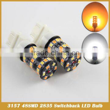 3157 48SMD 2835 LED Dual Color Switchback Turn Signal 1157 White Amber