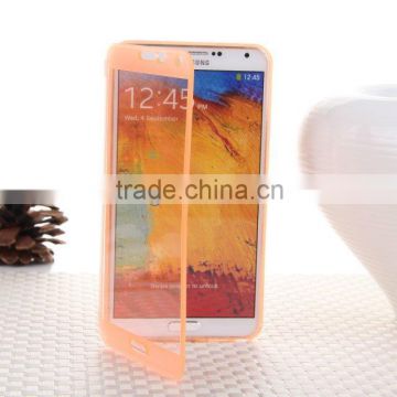 2014 Promotion Item Full Window View Clear Flip TPU Case For Samsung S5