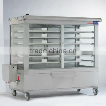 Quickly Bun/ Cake Stainless Steel Gas/ Electric Glass Food Warmer Display Showcase