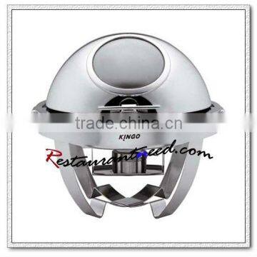 C013 Round Stainless Steel Roll Top Chafing Dish With Show Window