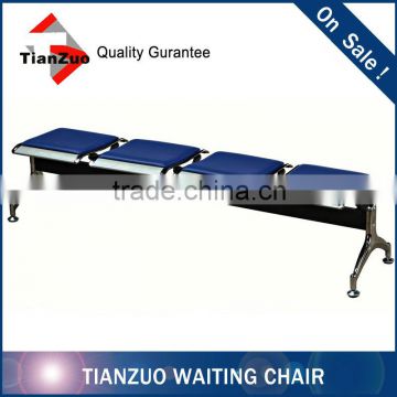 Chrome Metal Public Waiting Beam Chair/Bench Seating with Cushion