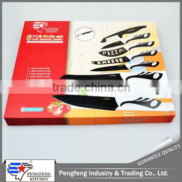 Wholesale High Quality 6pcs gift box packing non-stick knives set