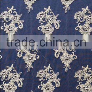 New arrival high quality beaded lace fabric wedding lace fabric