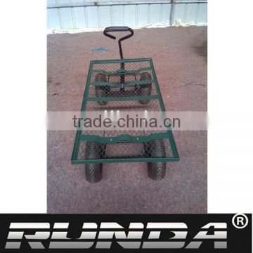pneumatic wheel and steel mesh garden tool cart