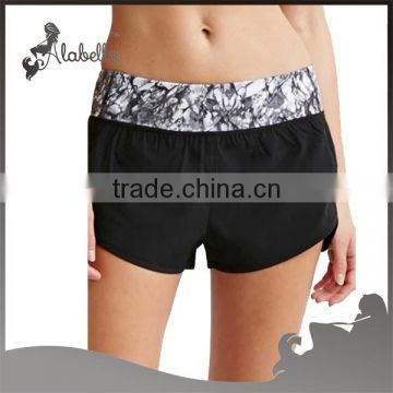 Sublimation print Women shorts with print panel woven fabrics