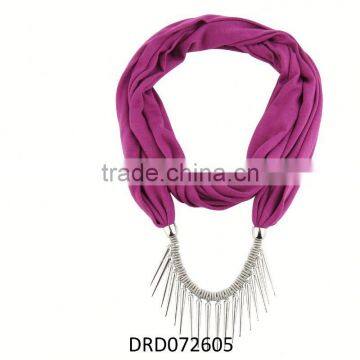 embellished pendant jewelry scarf