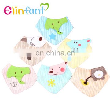 Elinfant lovely animal Embroidered baby burp cloth infant feeding towel toddler Triangle Dribble Bibs