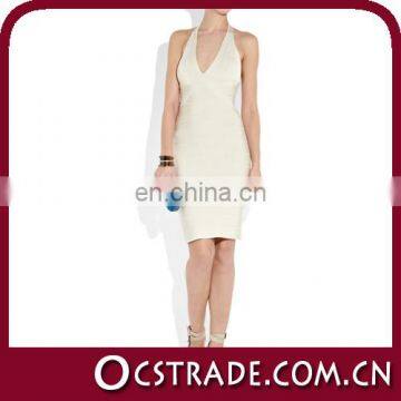 2014 amazing short halter white knee length cocktail dresses