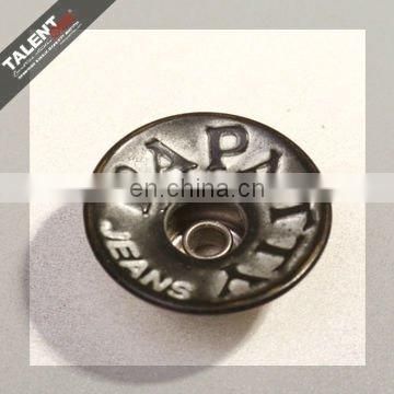 custom private brand name logo metal jeans wear anti-brass buttons