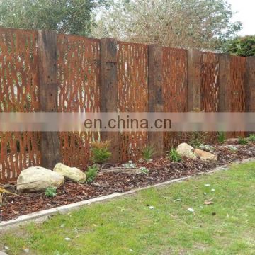 decorative wall panels CORTEN-A steel laser cut garden screen