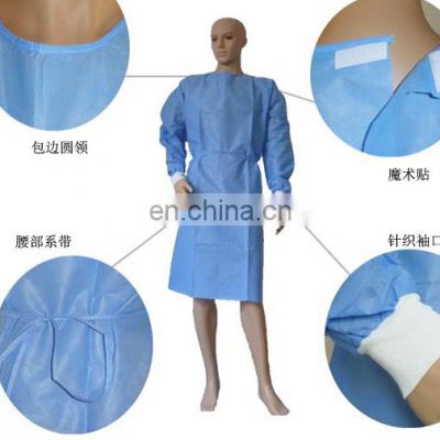 disposable SMS medical isolation gowns blue