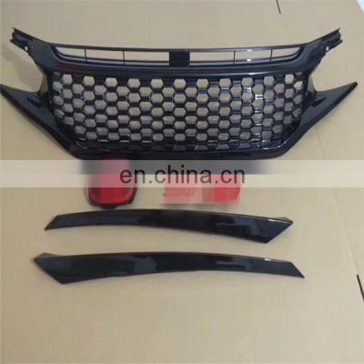 modified style car front chrome grille for Honda 10th generation Civic 2016