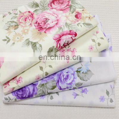 Cotton twill printed fabric garden peony quilt set pattern cotton bedding sheet fabric