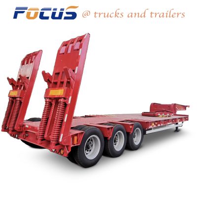 3 Axles 80Tons Low Bed Semi Trailers