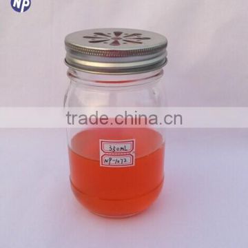 350ml food grade clear glass jars with metal cap