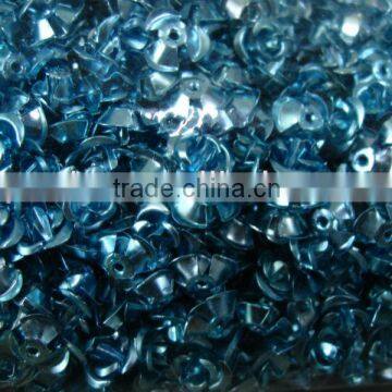 SKY BLUE COLOR 8MM ROSE SHAPE ALUMINUM FOIL BEADS