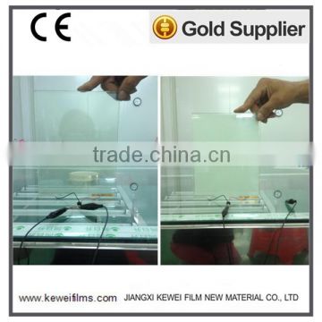 Electronic Switchable Glass with non-adhesive smart film inside, turn on and off