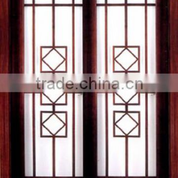 glass living room wood door