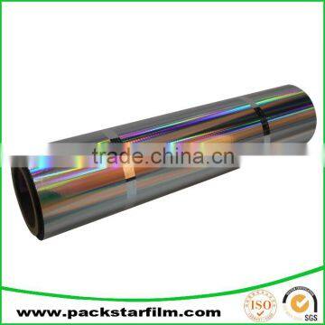 Accept custom order rainbow pattern BOPP holographic film for cigarette packaging