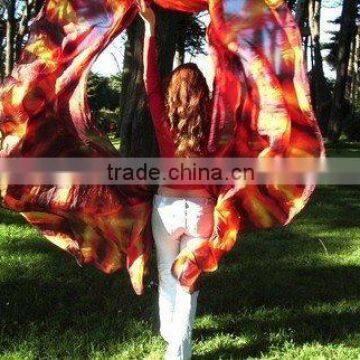 SMOKE BATIK HAND DYED DESIGNER BELLY DANCER SILK VEILS