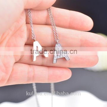 IN91221 New Design Alphabet Style Charm Pendant Initial Jewelry Stainless Steel Letter Necklace
