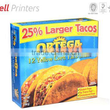 Taco shells outer packing carton box printing from Indian Printer