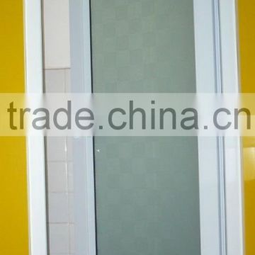 White frame frosted glasses PVC bathroom door prices